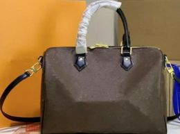 Luxurys Designers Black Handbags Blower Fleur avec poignée noire Sangle de cuir noir toile Damier Sacs Speedy25 30 avec clés de serrure Dustbag