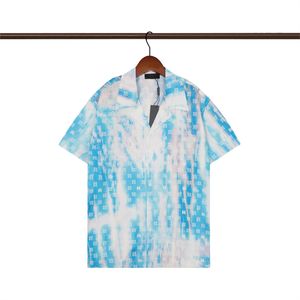 LUXURYS Ontwerpers Blouse Shirts Heren Camisas De Hombre Mode Geometrische Brief Print Casual Shirts Heren Korte Mouw Turn Down Kraag Zakelijke Overhemden