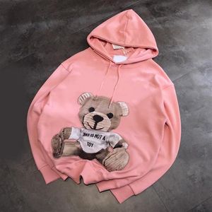 Luxe ontwerpers merk heren dames hoodie truien borduren beer merk lange mouwen hoodie trui straat sport schip 274K