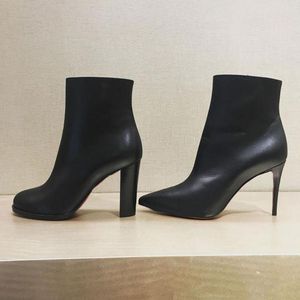 Luxurys Designers Cate Boot pour femme Adox Bootie Dames Bottes Plate-forme Talon Femmes Cuir de veau lisse Genou-haut Booty Chaussures d'hiver