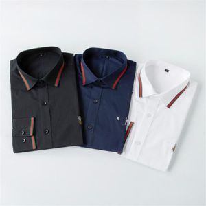 Luxe Ontwerpers Overhemd Herenkleding Mode Maatschappij Zwarte Heren Effen Kleur Business Casual Heren Lange Mouw M-3XL#227234j