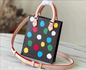 Luxurys Designers Sacs à main en cuir véritable Mini Sac fourre-tout Yayoi Kusama Femmes Points peints Cross Body Sac Femmes Bandoulière Sacs à bandoulière Shopping Sacs de téléphone Sacs à main