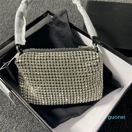 Diseñadores de lujo Diseñador de alta calidad Totes Mujeres Cristal Diamante Flap Bolsos Bolsos de cadena metálica Bolsas de hombro Crossbody Soho Bag 2021