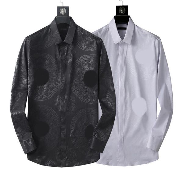 Luxurys Designers Hommes Chemises habillées Bussiness Vin Recepti Un cocktail Diess Chemise Imprimé Hommes Col V À Manches Longues Casual M-4XL # 115243L