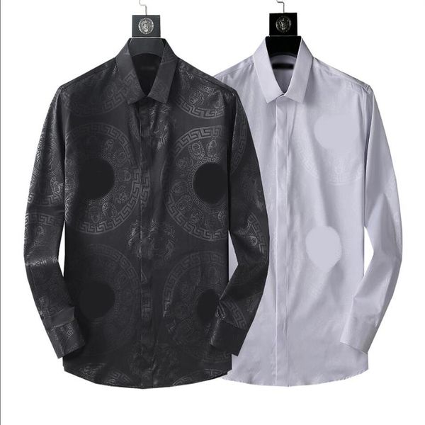 Diseñadores de lujo Camisas de vestir para hombre Bussiness Vino Recepti Un cóctel Dies Camisa Impreso Hombres V Cuello Manga larga Casual M-4XL # 115307F