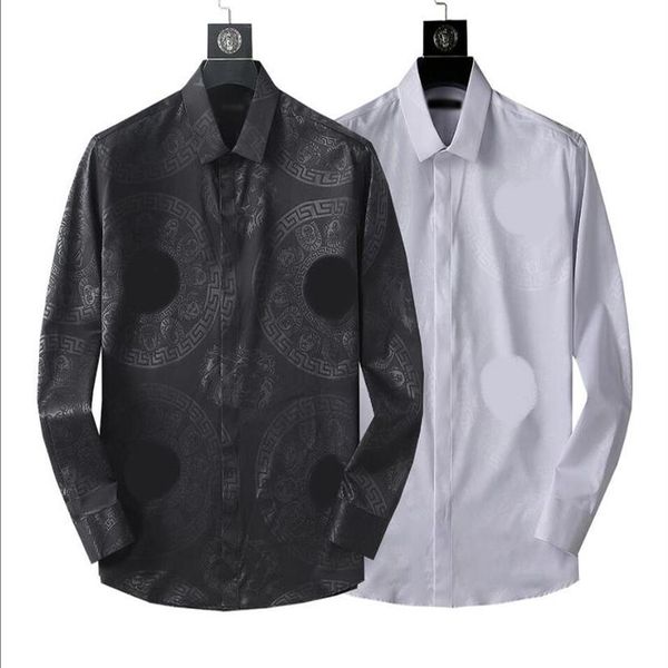 Diseñadores de lujo Camisas de vestir para hombre Bussiness Vino Recepti Un cóctel Dies Camisa Impreso Hombres V Cuello Manga larga Casual M-4XL # 115252Z