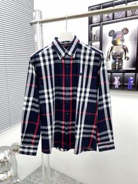 Luxurys Designers Mens Drail Shirts Casual Men Lange Mouw Brand Cotton Shirt Men Plus Size Slim Fit Hommea7