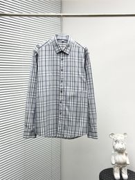 Luxurys Designers Mens Drail Shirts Casual Men Lange Mouw Brand Cotton Shirt Men Plus Size Slim Fit Hommea20
