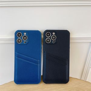 Étui de téléphone mobile des concepteurs de luxurys pour 14Promax Étui adapté à 13 boîtier de carte de pochette de protection 12 Case douce de protection miroir anti-automne 11 Couleur solide