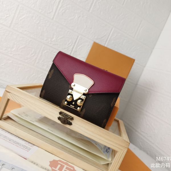 Luxurys Designers Pallas Card Holders Splice Sac en cuir portefeuille Coumoir Couleur Générette en cuir Portefes de voyage Purse Coin Purse 13cm avec boîte cadeau