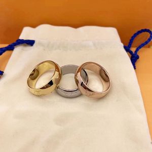 Luxe Ontwerpers Ring Bedrukte Ringen Voor Dames Heren Mode Ring Klassieke Letters Top Level Betrokkenheid Toewijding Sieraden Dames Cadeau