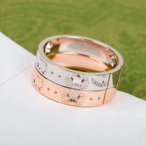 Designer ringen voor dames mannen ster uitgesneden ringen smalle top roestvrijstalen verloving sieradenliefhebbers cadeau drie kleuren