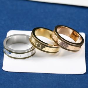 Luxe Ontwerpers Ringen Klassiekers Mannen Vrouwen Titanium Staal Gegraveerd G Brief Patroon Liefhebbers Sieraden 18K Gouden Ring Maat 6-9