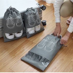 Diseñadores de lujo Bolsa de almacenamiento de zapatos Bolsas a prueba de polvo Zapatos de viaje Paquete Paquetes de cordón visual Saco de acabado para el hogar