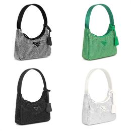 Top qualité incrusté strass hobo sacs de créateurs femmes diamant brillant triangle aisselle sac de luxe pradhandbag hommes sac à main cross body épaule embrayage fourre-tout sac sous les bras