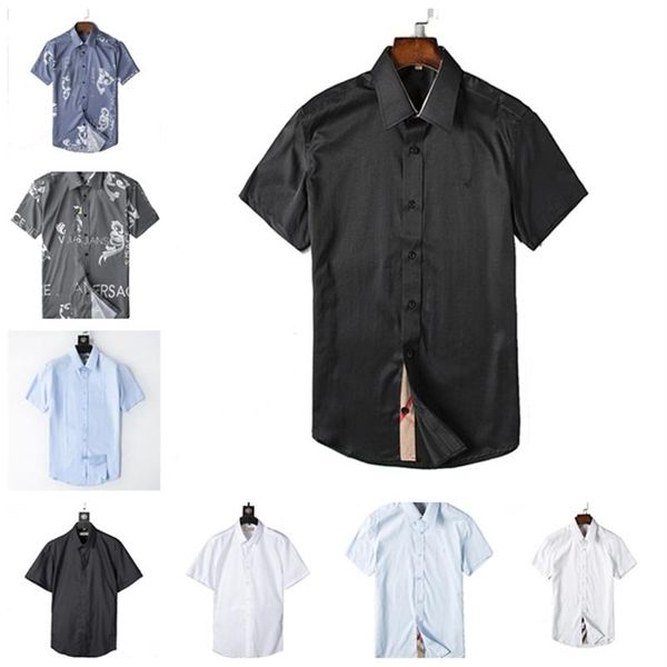 Diseñadores de lujo SITEWEIE Hombres Negocios Camisa con estampado de oro negro Camisas de vestir para hombre Cuello de pie Camisas con botones Chemise Homme Camis337m