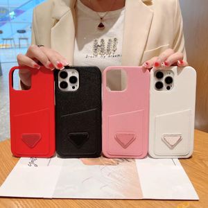 Luxury diseñadores casos de teléfonos celulares para mujeres con ranura para tarjetas para iPhone 11 12 13 14 15 Plus Pro Max Case de moda 4 Colors Case de portada de teléfonos celulares