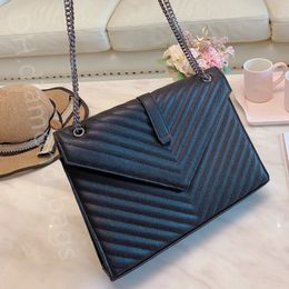 Luxurys Designers Women Fashion Bags 2021 Caviar Twill -ketting Portemonnees Tote koppeling Envelop Handtassen Grote lederen portemonnee Crossentas