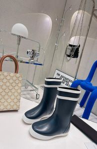 Luxe ontwerpers dames regenlaarzen Engelse stijl waterdichte Welly rubberen waterregen schoenen enkellaars laarsjes maat