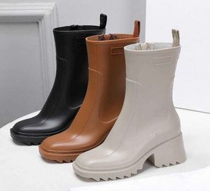 Luxurys Designers Women Rain Boots England Style Waterd Waterdichte Welly Rubber Water Rains Shoes schoenen Ankle Boot Booties 7688