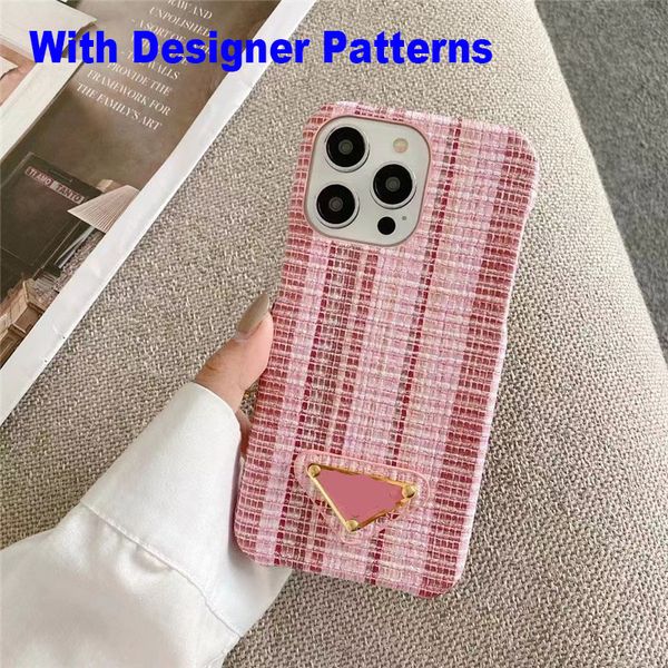 Diseñadores de lujo Cajas de teléfono de patrón tejido para iPhone 14 Pro Max 13 12 Mini 11 XS XR X 8 7 Plus 14Plus Diseño de impresión de moda Bee Classic Back Cover Case Luxury Mobile Shell