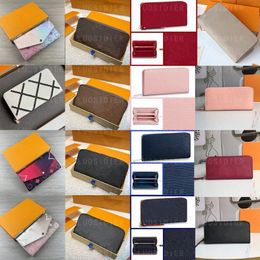 Luxurys Designers Zippy Portemonnee Verticale Klassieke Clemence Lederen Zippy Portemonnee Binnenkant Platte Zakken Organizer Pouch3175