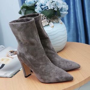 Luxurys ontwerpt Cate Boots for Women, Ladies Soles Ankle Boots Chains High Heels Adox Eloise Booty Winter Brand Boot