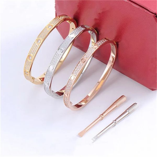 Luxurys Diamond Man Bracelet Designer Gold Bangle srewdriver para mujeres Hombres Luxury Designer Jewelry Acero inoxidable Cuff screw Love Bracelets Men Womens Bangles