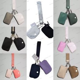 Lujos Bolsa dual Pulsera Bolsa de embrague LU Mujeres Llavero Diseñador Monedero Impermeable Mini Bolsas de yoga Desmontable Llavero Tarjeta Monedero de bolsillo