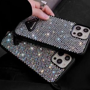 Luxurys Glitter Designer Phone Cases pour iPhone 15 14 15Pro 15ProMax 14Pro Max 14Plus 12 11 XR X XS 7 8 Plus Designers bling strass étincelant diamant bijou l5