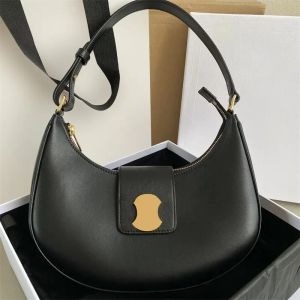 Sac à main de luxe AVA Cases Sacs à bandoulière sous les aisselles pour femme Mens en cuir CrossBody Half Moon Tote Sacs de créateurs Fleur Mode Embrayage Sac de voyage Sac noir