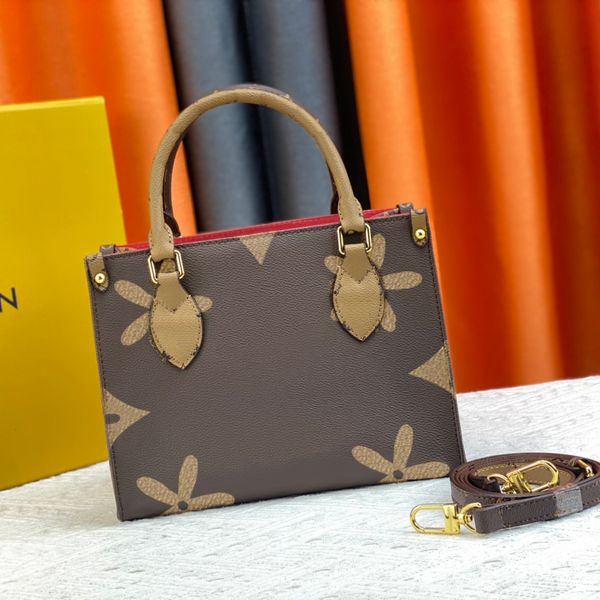 Luxurys Handbag Designer Sac à bandoulière pour femmes en cuir Louiseviutionbag Brown Flower Brown The Tote Sac Luis Vuittons Bag 8219