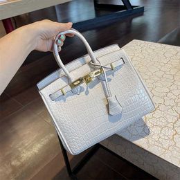 Luxurys Handbag Leather Top Bag Advanced Platinum Alligator for Women 2024 Fashion Bold-On-Band Crossbody Sac