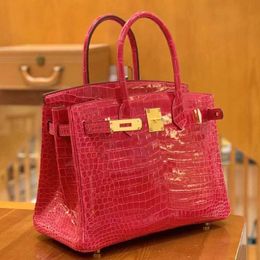 Luxurys Handbag Platinum Cuir entièrement cousu à la main
