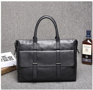 LUXURYS Maletín de cuero alto Qaulity Hombres Bolsos Hombre Oficina de Negocios Portátil Bolsa Diseñador Total Tote