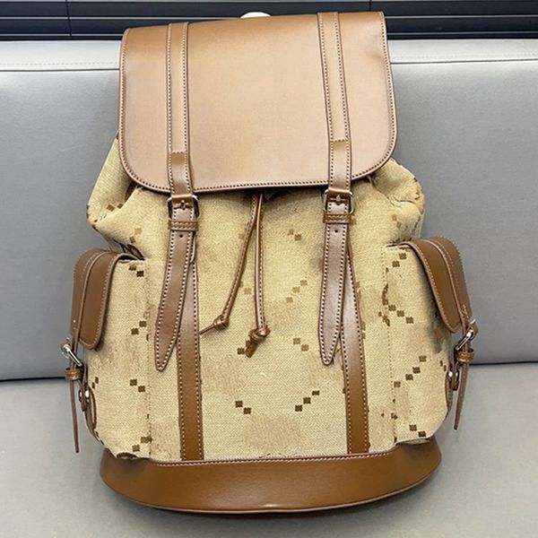 Luxurys Men Mochila Mochila escolar Mochilas de estilo casual Impresión de letras de gran capacidad Bolsa sólida Satchels de computadora