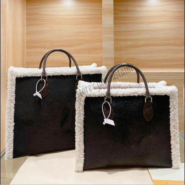 Diseñador Invierno Felpa 0nthego Bolso de mujer Bolso bandolera Bolsa de compras Moda de alta calidad Serie de osos de peluche Bolsa de compras de fiesta de gran capacidad