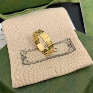 Bague à ongles de luxe pour hommes, bague de styliste, mode titane acier gravé, motif de lettre, bague de fiançailles pour femmes avec boîte