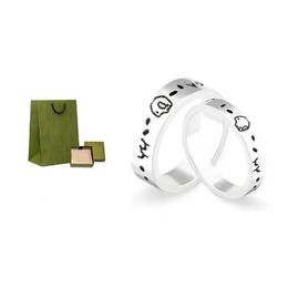 Luxurys nail ring mens ring anillos diseñador Moda titanio acero grabado carta patrón diseñador anillo anillo de compromiso tamaño 6-10 anillos para mujeres ventas al por mayor