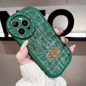 Funda de teléfono Luxurys para iPhone 14 Pro Max 13 12 11 XS XR Marcas de diseñadores Funda de teléfono de tejido de lana Marco de silicona clásico Funda de iPhone