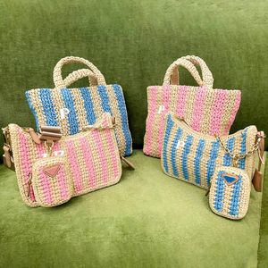 Luxury Raffias tejido de paja crochet en la parte superior del axil