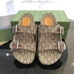 Luxurys Sandálias Designer Slides Homens Mulheres Clássico Floral Brocade Slide Couro Borracha Flip Flops Bottom Beach Moafers Sapatos Tamanho 35-45