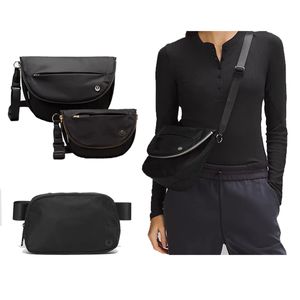 Bolso de bolso de cuerpo cruzado de lujo en todas partes bolsas de cintura lulu bolsas de cintura bolsas Fanny paquete diseñador bumbag para mujer nylon cofre de cofres deportes bolso de yoga