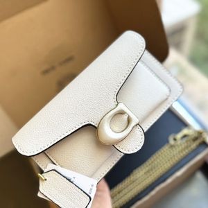 Luxurys Tabby Hombro Bolso de diseñador para mujer Moda Blanco Rosa Cadena de cuero genuino Mini Pochette Bag Mujer Hombre Tote Cleo Crossbody Clutch Monedero y bolso