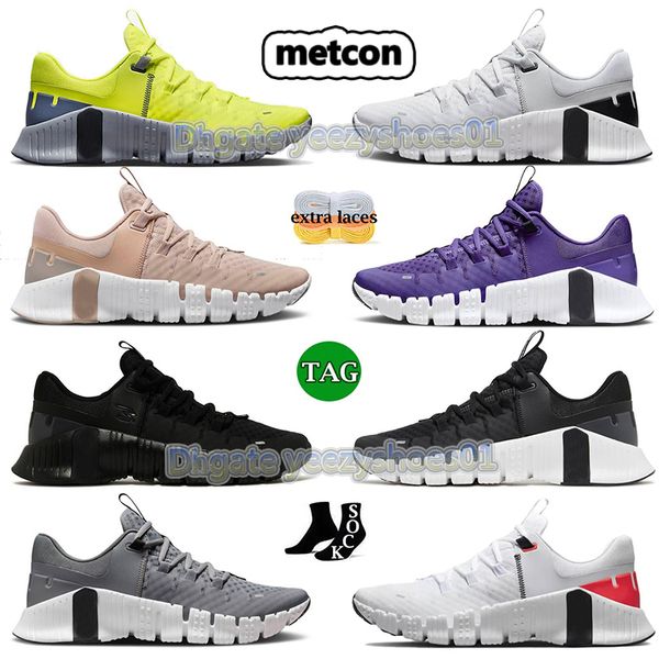 2024 Free Metcon 4 5 Marathon 5s Chaussures de course Hommes Femmes Baskets Gunsmoke Rose Oxford Triple Noir Blanc Léopard Baskets de plein air Sports