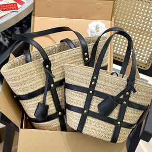 Luxurys Femmes Woody Totes Designer Beach Shopping Sacs à main en paille Raphia Herbe Tissé Sacs à bandoulière Dames Y Sac à main Shopper Purse Tote