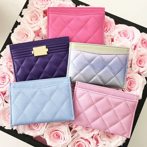 Lujos para mujer para hombre Monederos 10a Carteras de diseñador Flap CC Tarjetas Titular de la billetera Monedero de piel de cordero Caviar Cuero de primera calidad Blanco Rosa Clave Bolsa Moda ID Titular de la tarjeta