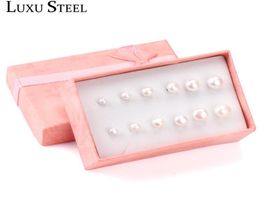 Luxusteel Pinkwhite Water Perle Stud Oreing Brings Ensel