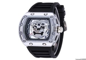Luxwa188 Sport Quartz Bekijk Silicone Polshipches Skull Sports Watches Men Casual Fashion Skeleton Quartz Horloges Fashion Men Quar9605601