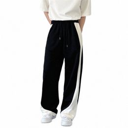 Luzhen Spring Fi Pantalon de survêtement droit pour hommes Couleur Ctrast Design 2024 Nouveau Pantalon décontracté à la mode et ample Livraison gratuite LZ1396 g74s #